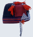 780 Red Dao Traditional Boys Cap with Cowrie Shells